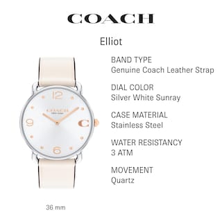 Foto 2 | Foto 2 | Correa De Piel Color Tiza Watch Coach Elliot Para Mujer 14504200 - Venta Internacional.