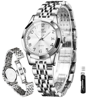 Foto 1 | Foto 1 | Reloj Olevs Para Mujer, Acero Inoxidable, Dorado Y Plateado, Resistente Al Agua - Venta Internacional.
