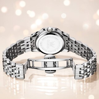 Foto 2 | Foto 2 | Reloj Olevs Para Mujer, Acero Inoxidable, Dorado Y Plateado, Resistente Al Agua - Venta Internacional.