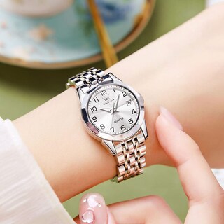 Foto 5 | Foto 5 | Reloj Olevs Para Mujer, Acero Inoxidable, Dorado Y Plateado, Resistente Al Agua - Venta Internacional.
