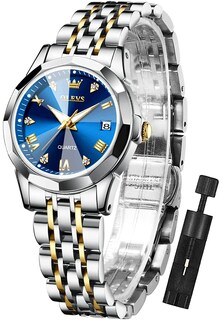 Foto 1 | Foto 1 | Reloj Olevs - Vestido De Moda Para Mujer, Cuarzo Con Diamantes, Azul Y Plateado - Venta Internacional.
