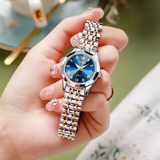 Foto 3 | Foto 3 | Reloj Olevs - Vestido De Moda Para Mujer, Cuarzo Con Diamantes, Azul Y Plateado - Venta Internacional.