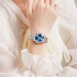 Foto 6 | Foto 6 | Reloj Olevs - Vestido De Moda Para Mujer, Cuarzo Con Diamantes, Azul Y Plateado - Venta Internacional.