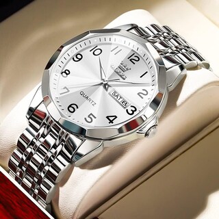 Foto 2 | Foto 2 | Reloj Olevs De Acero Inoxidable De Lujo Unisex Con Esfera Grande Y Diamante - Venta Internacional.