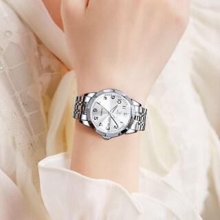Foto 3 | Foto 3 | Reloj Olevs De Acero Inoxidable De Lujo Unisex Con Esfera Grande Y Diamante - Venta Internacional.