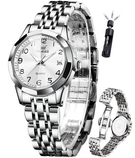 Foto 1 | Foto 1 | Vestido Plateado Para Mujer Watch Olevs Con Esfera Pequeña Y Diamante - Venta Internacional.
