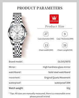 Foto 6 | Foto 6 | Vestido Plateado Para Mujer Watch Olevs Con Esfera Pequeña Y Diamante - Venta Internacional.