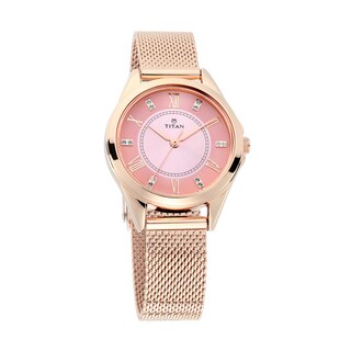 Foto 2 | Foto 2 | Reloj Titan Sparkle Para Mujer Con Cristales De Swarovski En Oro Rosa - Venta Internacional.