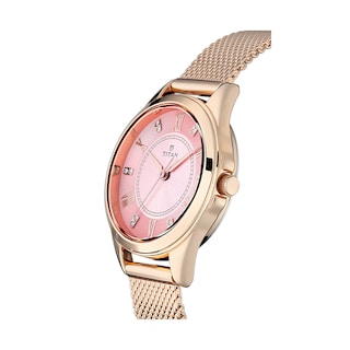 Foto 3 | Foto 3 | Reloj Titan Sparkle Para Mujer Con Cristales De Swarovski En Oro Rosa - Venta Internacional.