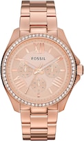 Reloj Fossil Mujer Cecile Am4483 Caja Redonda 40mm Diámetro Acero Inoxidable Cierre Desplegable Movimiento Cuarzo Dial Rosa