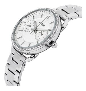 Foto 3 | Foto 3 | Reloj Fossil Mujer Tailor Es4262 Caja Redonda 35mm Diámetro Acero Inoxidable Cierre Desplegable Movimiento Cuarzo Dial Blanco