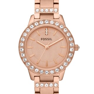Foto 5 | Foto 5 | Reloj Fossil Mujer Jesse Es3020 Caja Redonda 34mm Diámetro Acero Inoxidable Cierre Desplegable Movimiento Cuarzo Dial Rosa