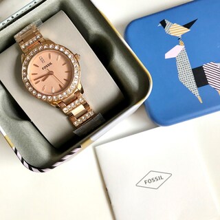 Foto 7 | Foto 7 | Reloj Fossil Mujer Jesse Es3020 Caja Redonda 34mm Diámetro Acero Inoxidable Cierre Desplegable Movimiento Cuarzo Dial Rosa