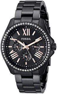 Foto 1 | Foto 1 | Reloj Fossil Mujer Cecile Am4522 Caja Redonda 40mm Diámetro Acero Inoxidable Cierre Desplegable Movimiento Cuarzo Dial Negro