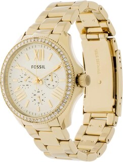Foto 2 | Foto 2 | Reloj Fossil Mujer Cecile Am4482 Caja Redonda 40mm Diámetro Acero Inoxidable Cierre Desplegable Movimiento Cuarzo Dial Dorado