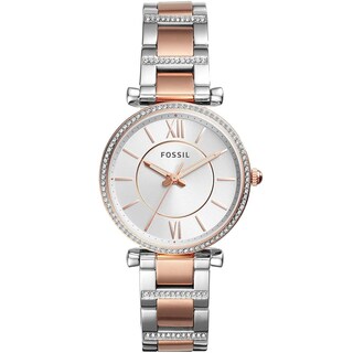 Foto 7 | Foto 7 | Reloj Fossil Mujer Carlie Es4342 Caja Redonda 35mm Diámetro Acero Inoxidable Cierre Desplegable Movimiento Cuarzo
