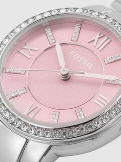 Foto 6 | Foto 6 | Reloj Fossil Mujer Virginia Es3504 Caja Redonda 30mm Diámetro Acero Inoxidable Cierre Desplegable Movimiento Cuarzo Dial Rosa