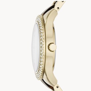 Foto 2 | Foto 2 | Reloj Fossil Mujer Stella Es4756 Caja Redonda 38mm Diámetro Acero Inoxidable Cierre Desplegable Movimiento Cuarzo Dial Dorado
