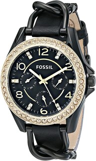 Foto 1 | Foto 1 | Reloj Fossil Mujer Riley Es3696 Caja Redonda 38mm Diámetro Acero Inoxidable Cierre Desplegable Movimiento Cuarzo Dial Negro