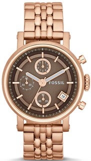 Foto 2 | Foto 2 | Reloj Fossil Mujer Boyfriend Es3494 Caja Redonda 38mm Diámetro Acero Inoxidable Cierre Desplegable Movimiento Cuarzo
