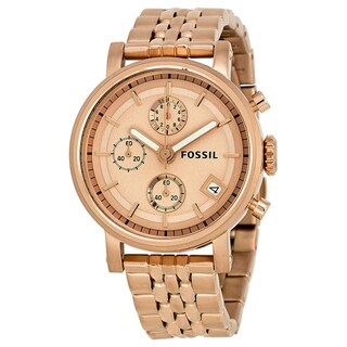 Foto 1 | Foto 1 | Reloj Fossil Mujer Classic Es3380 Caja Redonda 38mm Diámetro Acero Inoxidable Cierre Desplegable Movimiento Cuarzo Dial Rosa
