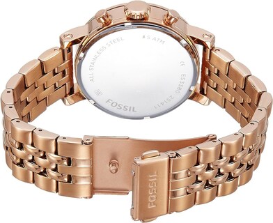 Foto 4 | Foto 4 | Reloj Fossil Mujer Classic Es3380 Caja Redonda 38mm Diámetro Acero Inoxidable Cierre Desplegable Movimiento Cuarzo Dial Rosa