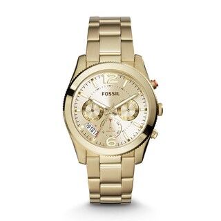 Foto 1 | Foto 1 | Reloj Fossil Mujer Boyfriend Es3884 Caja Redonda 40mm Diámetro Acero Inoxidable Cierre Desplegable Movimiento Cuarzo Dial Dorado