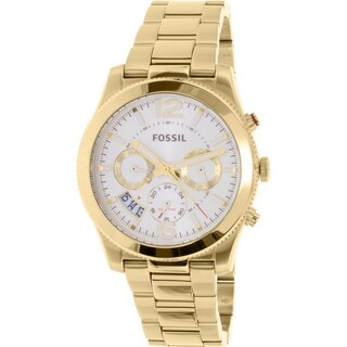 Foto 5 | Foto 5 | Reloj Fossil Mujer Boyfriend Es3884 Caja Redonda 40mm Diámetro Acero Inoxidable Cierre Desplegable Movimiento Cuarzo Dial Dorado