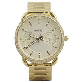Foto 1 | Foto 1 | Reloj Fossil Mujer Tailor Es4263 Caja Redonda 35mm Diámetro Acero Inoxidable Cierre Desplegable Movimiento Cuarzo Dial Dorado