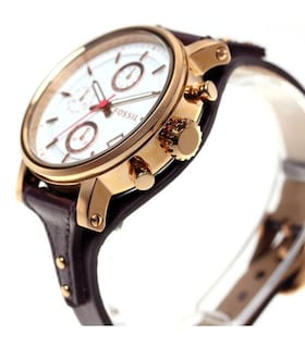 Foto 4 | Foto 4 | Reloj Fossil Mujer Boyfriend Es3616 Caja Redonda 38mm Diámetro Acero Inoxidable Cierre Hebilla Movimiento Cuarzo Dial Blanco