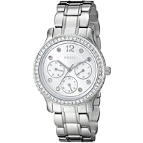 Reloj Guess Mujer Enchanting W0305l1 Caja Redonda 35mm Diámetro Acero Inoxidable Cierre Desplegable Movimiento Cuarzo
