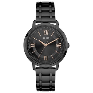 Foto 2 | Foto 2 | Reloj Guess Mujer Montauk W0933l4 Caja Redonda 40mm Diámetro Acero Inoxidable Cierre Desplegable Movimiento Cuarzo Dial Negro