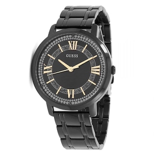 Foto 3 | Foto 3 | Reloj Guess Mujer Montauk W0933l4 Caja Redonda 40mm Diámetro Acero Inoxidable Cierre Desplegable Movimiento Cuarzo Dial Negro