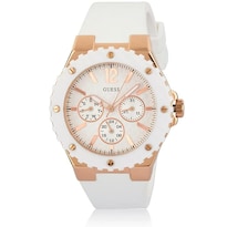 Reloj Guess Mujer Limelight W10614l2 Caja Redonda 40mm Diámetro Acero Inoxidable Cierre Hebilla Movimiento Cuarzo Dial Blanco