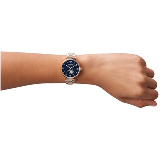 Foto 7 | Foto 8 | Reloj Emporio Armani Mujer Meccanico Ar60043 Caja Redonda 34mm Diámetro Acero Inoxidable Cierre Desplegable