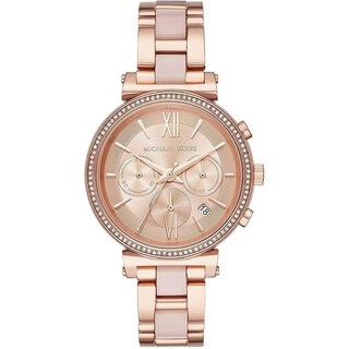 Foto 1 | Foto 1 | Reloj Michael Kors Mujer Sofie Mk6560 Caja Redonda 49mm Diámetro Acero Inoxidable Cierre Desplegable Movimiento Cuarzo Dial Rose