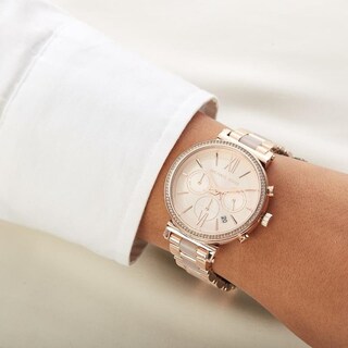 Foto 2 | Foto 2 | Reloj Michael Kors Mujer Sofie Mk6560 Caja Redonda 49mm Diámetro Acero Inoxidable Cierre Desplegable Movimiento Cuarzo Dial Rose