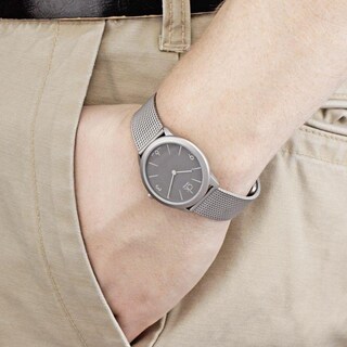 Foto 3 | Foto 3 | Reloj Calvin Klein Mujer Minimal K3m52154 Caja Redonda 35mm Diámetro Acero Inoxidable Cierre Pulsera Movimiento Cuarzo Dial Gris