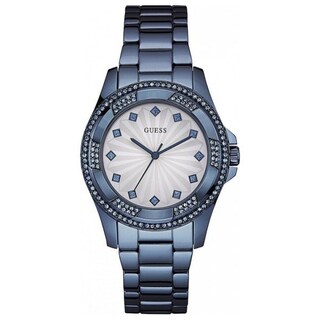 Foto 2 | Foto 2 | Reloj Guess Mujer Varis W0702l1 Caja Redonda 39mm Diámetro Acero Inoxidable Cierre Desplegable Movimiento Cuarzo Dial Blanco