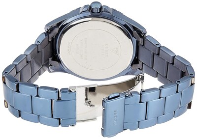 Foto 5 | Foto 5 | Reloj Guess Mujer Varis W0702l1 Caja Redonda 39mm Diámetro Acero Inoxidable Cierre Desplegable Movimiento Cuarzo Dial Blanco