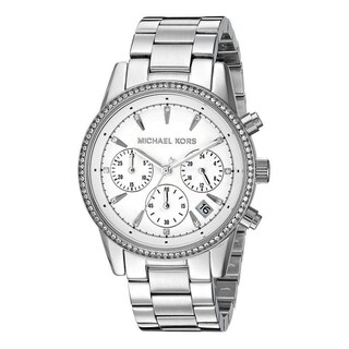 Foto 1 | Foto 1 | Reloj Michael Kors Mujer Ritz Mk6428 Caja Redonda 39mm Diámetro Acero Inoxidable Cierre Desplegable Movimiento Cuarzo