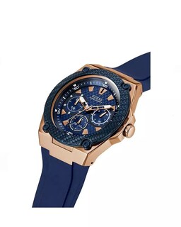 Foto 2 | Foto 2 | Reloj Guess Mujer Zena W1094l2 Caja Redonda 39mm Diámetro Acero Inoxidable Cierre Hebilla Movimiento Cuarzo Dial Azul Cristal