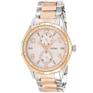 Foto 1 | Foto 1 | Reloj Guess Mujer Ladies W0442l4 Caja Redonda 39mm Diámetro Acero Inoxidable Cierre Desplegable Movimiento Cuarzo Dial Blanco