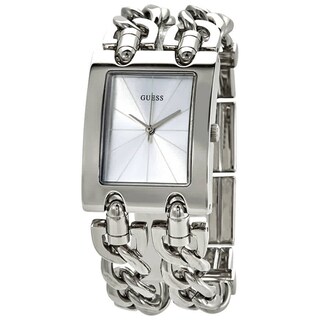 Foto 1 | Foto 1 | Reloj Guess Mujer Heavy W1117l1 Caja Rectangular 36mm Diámetro Acero Inoxidable Cierre Desplegable Movimiento Cuarzo