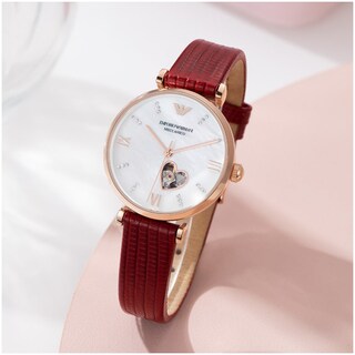 Foto 8 | Foto 8 | Reloj Emporio Armani Mujer Gianni T-bar Ar60048 Caja Redonda 34mm Diámetro Acero Inoxidable Cierre Hebilla Movimiento Automático