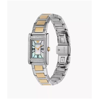 Foto 2 | Foto 2 | Reloj Emporio Armani Mujer Genni Ar11642 Caja Rectangular 22mm Diámetro Acero Inoxidable Cierre Desplegable Movimiento Cuarzo