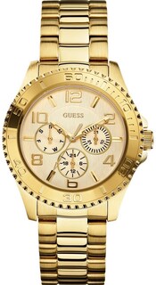 Foto 1 | Foto 1 | Reloj Guess Mujer Classic W0231l2 Caja Redonda 40mm Diámetro Acero Inoxidable Cierre Desplegable Movimiento Cuarzo Dial Dorado