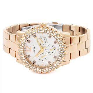 Foto 2 | Foto 2 | Reloj Guess Mujer Dazzler W0335l3 Caja Redonda 36mm Diámetro Acero Inoxidable Cierre Desplegable Movimiento Cuarzo Dial Rose