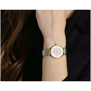 Foto 7 | Foto 7 | Reloj Emporio Armani Mujer Gianni T-bar Ar2076 Caja Redonda 32mm Diámetro Acero Inoxidable Cierre Mariposa Movimiento Cuarzo