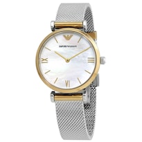 Reloj Emporio Armani Mujer Classic Ar2068 Caja Redonda 32mm Diámetro Acero Inoxidable Cierre Mariposa Movimiento Cuarzo